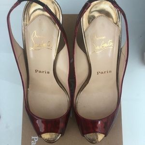 Christian Louboutin Red and Gold Heels